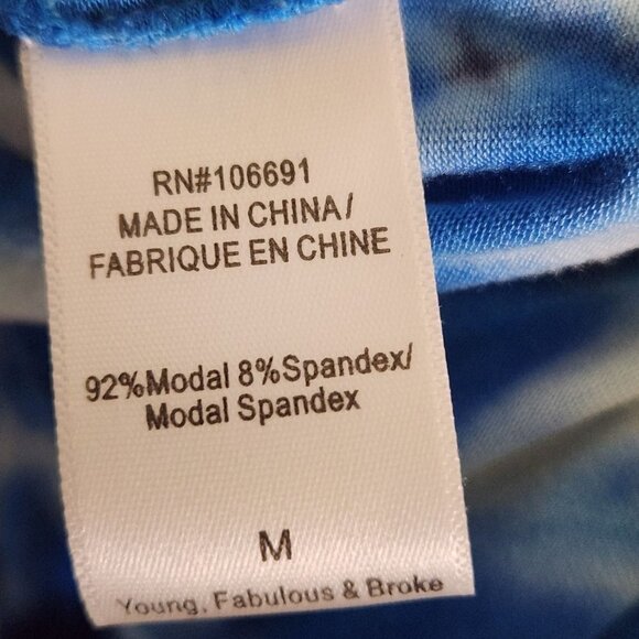 Young Fabulous & Broke V Neck Long Sleeve Tie Dye Blue Romper Size M - Picture 6 of 6